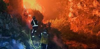 Vatrogasci iz Ličko-senjske županije u akciji gašenja velikog požara kod Segeta Gornjeg