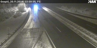 Snijeg zabijelio Liku, za sav promet zatvorena dionica autoceste A1