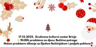 Advent u Brinju donosi kazališnu predstavu za djecu i glazbeno druženje uz TS Velebit