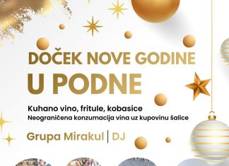Doček Nove 2026. godine u podne na Baškim Oštarijama uz glazbu, kuhano vino, fritule i kobasice!