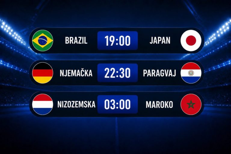 Danas se igraju tri utakmice nokaut faze SP-a: Brazil kreće u lov na naslov, Njemačku čeka neugodan izazov, večer zatvaraju Nizozemska i Maroko