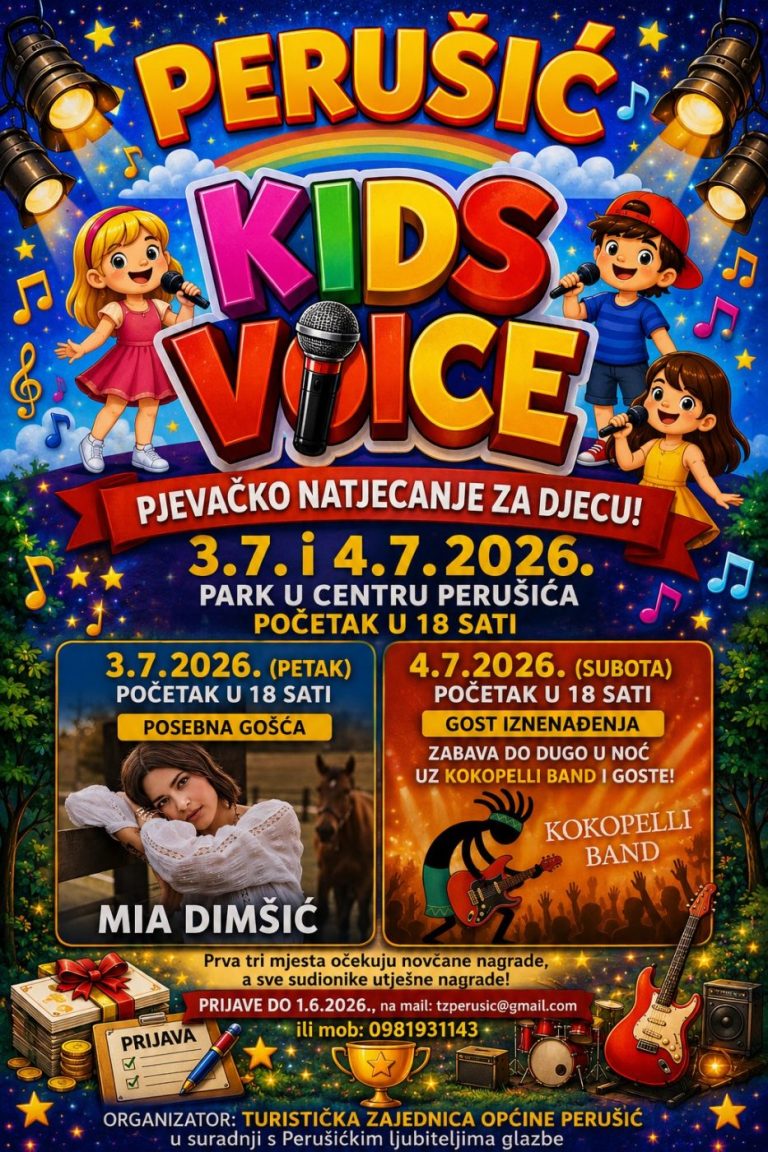 Dva dana glazbe i veselja: Perušić Kids Voice okupit će mlade talente