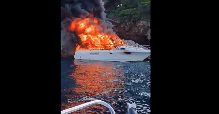 Sudar brodica kod Raba, kod Dubrovnika izgorjela i potonula motorna jahta