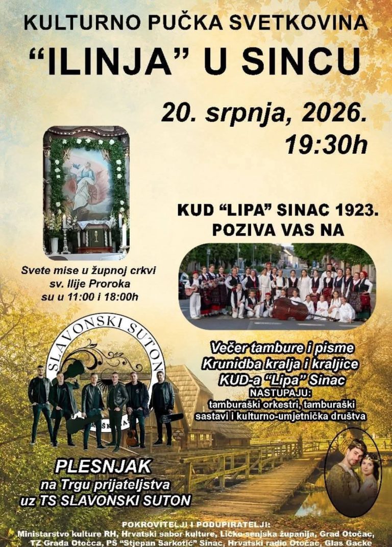 Danas u Sincu kulturno-pučka svetkovina „Ilinja“ uz tamburaše, plesnjak i krunidbu kralja i kraljice