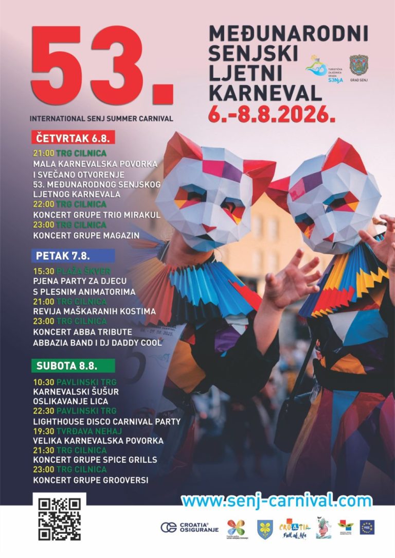 Senj ponovno postaje prijestolnica maškara: Stiže 53. međunarodni ljetni karneval uz Magazin i veliku povorku