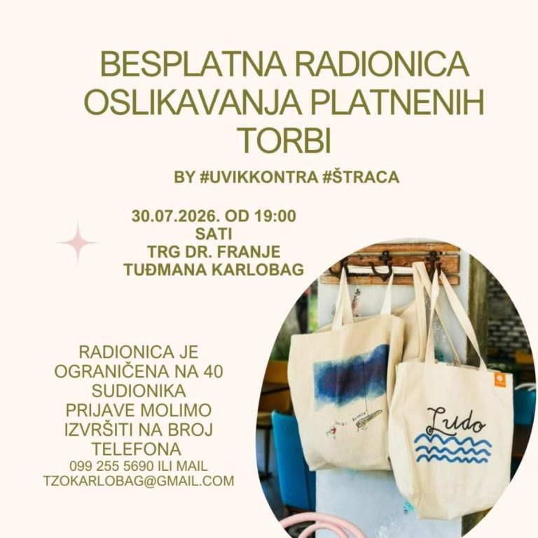 U Karlobagu besplatna radionica oslikavanja platnenih torbi